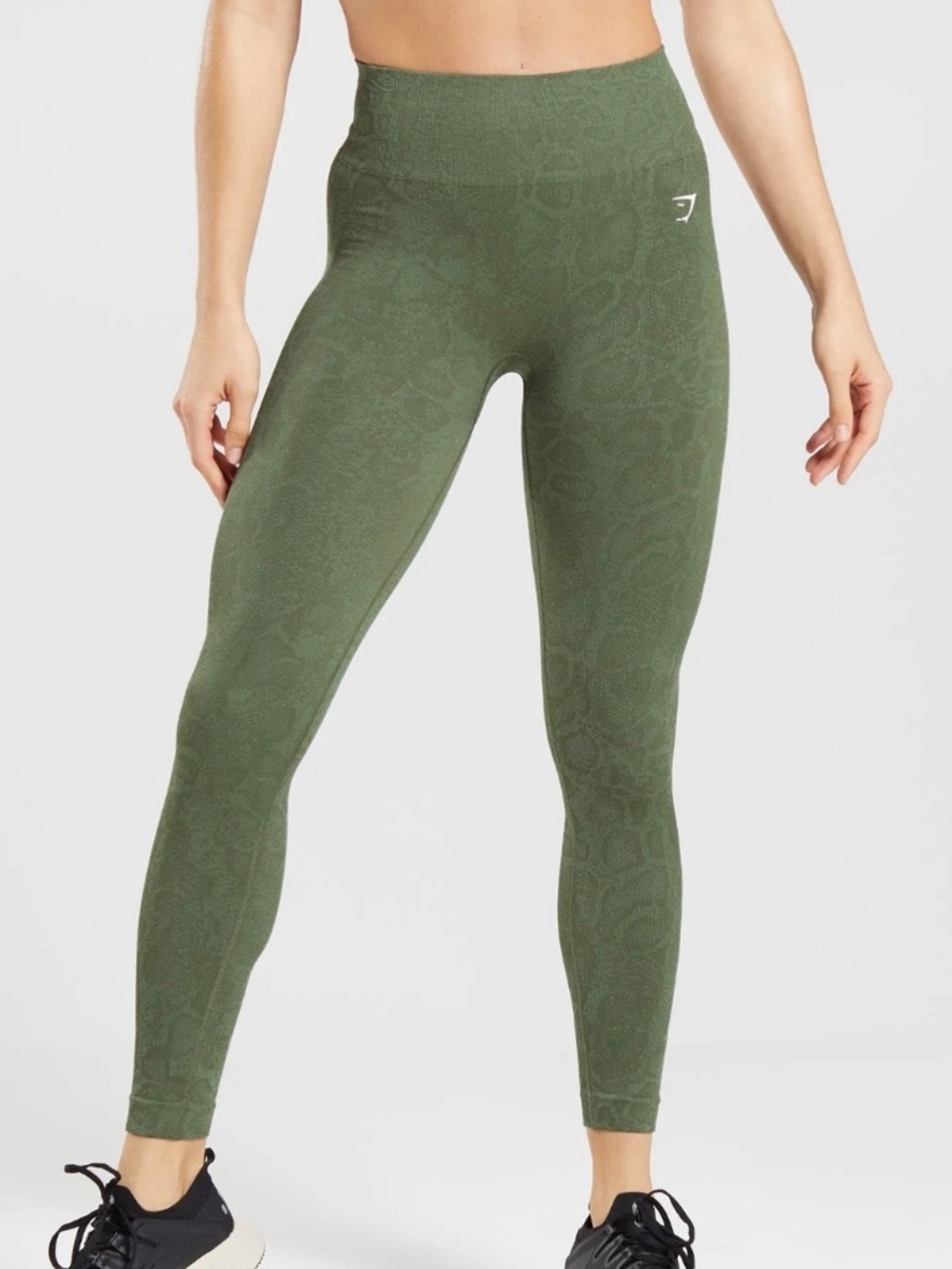 Gymshark Seamless Animal Print Green Leggings Size S NEW